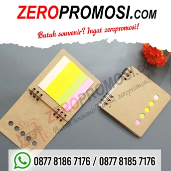souvenir memo promosi notebook mini + post it n812 custom cetak logo-3