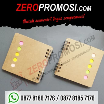 souvenir memo promosi notebook mini + post it n812 custom cetak logo