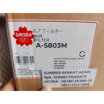 SAKURA A-5803M A5803M A 5803M AIR FILTER ME 121023 ME 294850 HDA5859