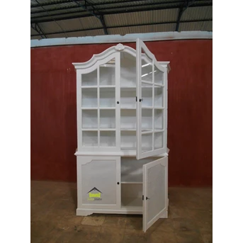 bookcase white duco klasik furniture jepara kerajinan kayu-1