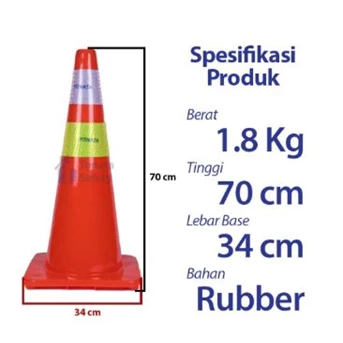 safety traffic cone / kerucut lalu lintas tonata 1.8 kg 1,8 kg-1