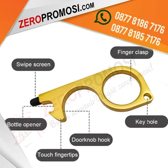 souvenir gantungan kunci zero touch sanitary tool custom logo-2