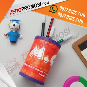 souvenir pen holder tempat alat tulis custom cetak logo full colour-1