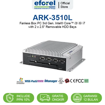Fanless Mini PC Industrial Box Komputer Intel Core Advantech ARK-3510L