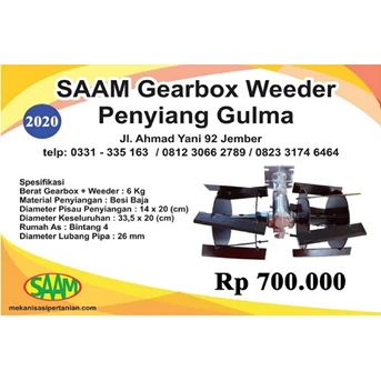 GEARBOX WEEDER untuk Mesin Potong Rumput AS 4T Diameter 20 cm