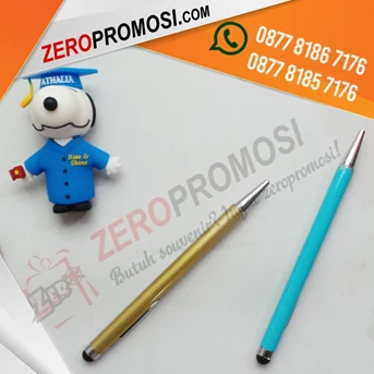 souvenir pulpen promosi besi warna cetak logo dengan stylus touch hp-2