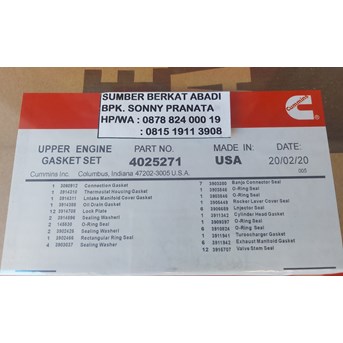 CUMMINS 4025271 3800750 3802624 3802452 UPPER ENGINE GASKET SET 380236