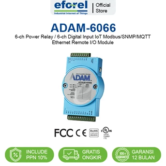 6 Power Relay 6 Digital Input IoT Modbus Ethernet Advantech ADAM-6066