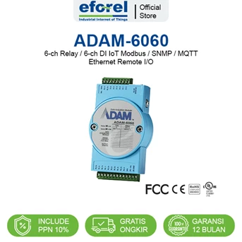 6 Relay 6 Digital Input IoT Modbus Ethernet Module Advantech ADAM-6060