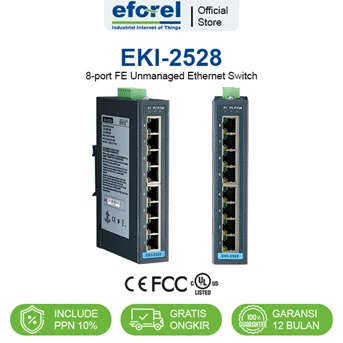 Unmanaged Industrial Ethernet Switch Hub 8 port LAN Advantech EKI-2528