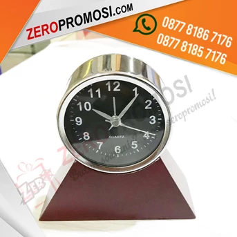 souvenir jam dinding meja klasik kayu promosi – jam antik bulat jhm004-2