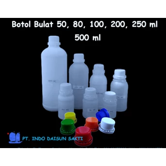 botol bulat 50, 80, 100, 200, 250, 500 ml