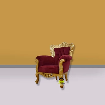 Sofa Ruang Tamu Single Klasik Mewah Elegant Kerajinan Kayu