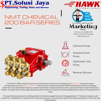 Pompa Piston NMT Chemical 300 Bar Series Brand Hawk Made In Italy