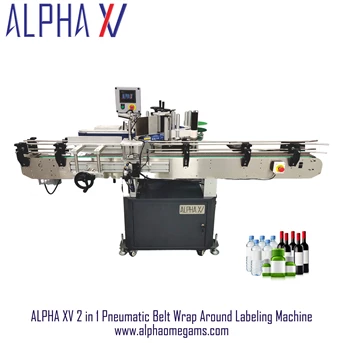 ALPHA XV 2 in 1 Vertical Pneumatic Belt Wrap Around Labeling Machine