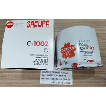 SAKURA C-1002 C1002 OIL FILTER MD 017440 B6Y0-14-302 15400-611-003