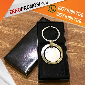 souvenir gantungan kunci promosi – gk bulat putar termurah-4