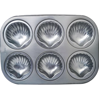 Shell Pan, Cetakan Kue / Pudding Bentuk Kerang Aluminium, 50018