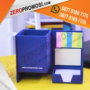 kotak pen memo promosi post it + sablon 1warna 2sisi custom logo-5