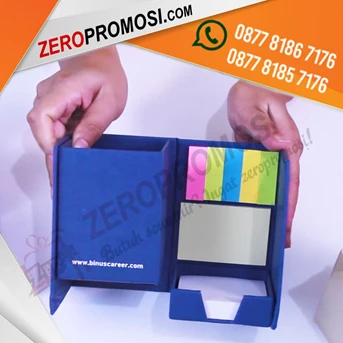 kotak pen memo promosi post it + sablon 1warna 2sisi custom logo-6