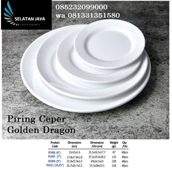 Piring & Gelas melamin 9 inch Golden Dragon P5409