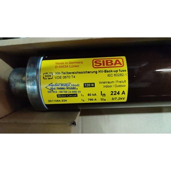 FUSE SIBA 224A 224 A 3/7.2KV Part Number 3011054.224 - GENUINE GERMANY