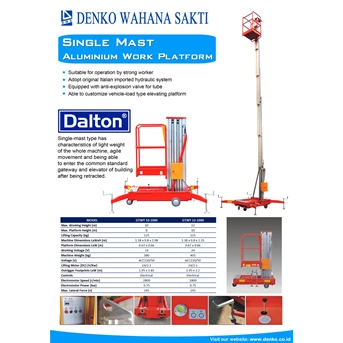 aerial work platform / vertical lift terpercaya