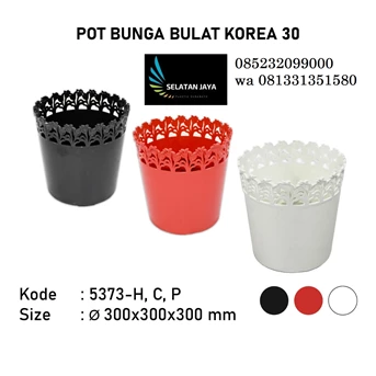 pot kembang plastik bulat korea 30 merk lucky star 5373c