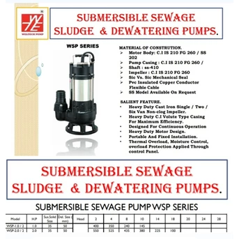 openwell submersible pump wsp-2.0/2 pompa celup - 2 inci - 2 hp 220v-2