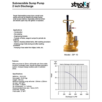 pneumatic sump pump sp10 pompa celup pneumatik - 2 inci-2