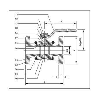 ball valve polypropylene 2 inci flange universal standard - 50 mm-2