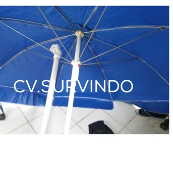 payung survey panjang single layer pvc blue / umbrella survey