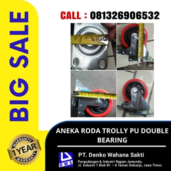 aneka roda trolly pu double bearing