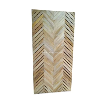 Wood Panels Half Wave Pattern Design, Wooden Screen, Kerajinan Kayu