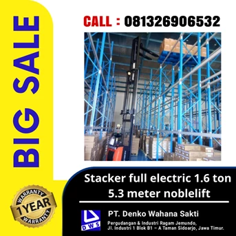 Stacker Full Electric 1,6 Ton 5,3 Meter Noblelift