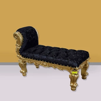 Stol Desain Klasik Mewah Elegant Warna Gold Kerajinan Kayu