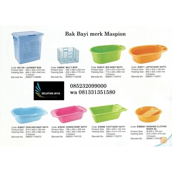 Bak perlengkapan mandi bayi plastik merk Maspion