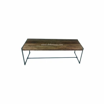 Coffee Table Made from Iron and Old Wood, Meja Tamu