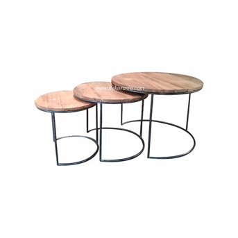 Nesting Table Set of 3 with Best Quality Wooden, Meja Tamu