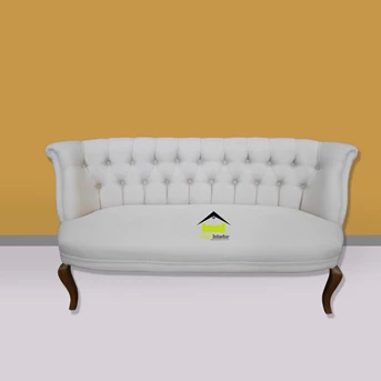 Sofa Ruang Tamu Minimalis Warna Putih Kerajinan Kayu
