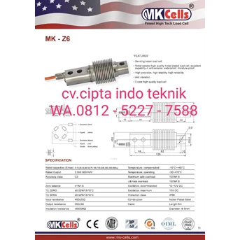 load cell timbangan industri merk mk cells - zemic - cas