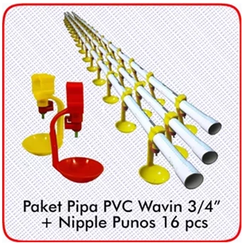 paket pipa pvc wavin 3/4 + nipple punos isi 16 pcs