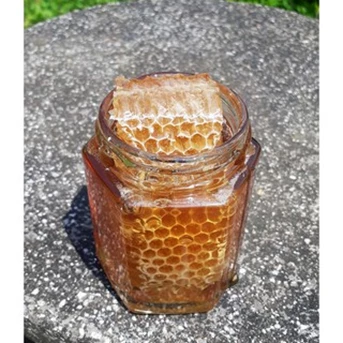 madu sarang / honey comb / pure honey kemasan hexagonal kaca-4