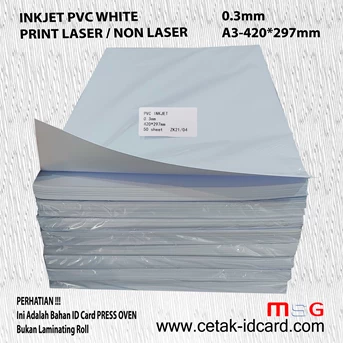 PVC ID CARD INKJET 0.3 A3-420x297mm - PRINT LASER / NON LASER