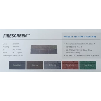 Atap Bitumen CertainTeed Firescreen