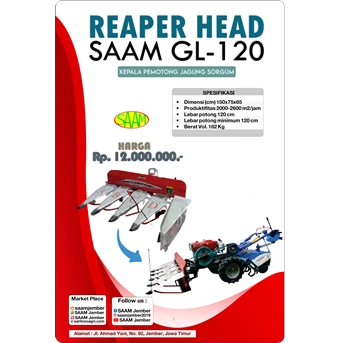 kepala pemotong jagung sorgum (reaper head 4gl120) - alat pertanian-1