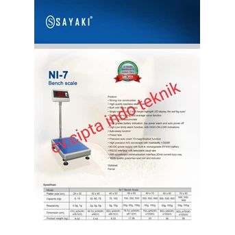 bench scale ni-7 brand sayaki-1