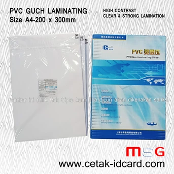 kertas pvc bahan id card instant guch a4 0.76mm (50 sets) high quality