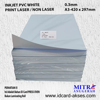 bahan baku id card pvc print 0.3mm a3 (print laser / non laser)