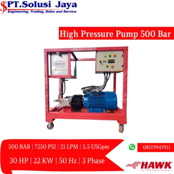 water pressure pump 500 bar 7250 psi 21 lpm | hawk pump italy